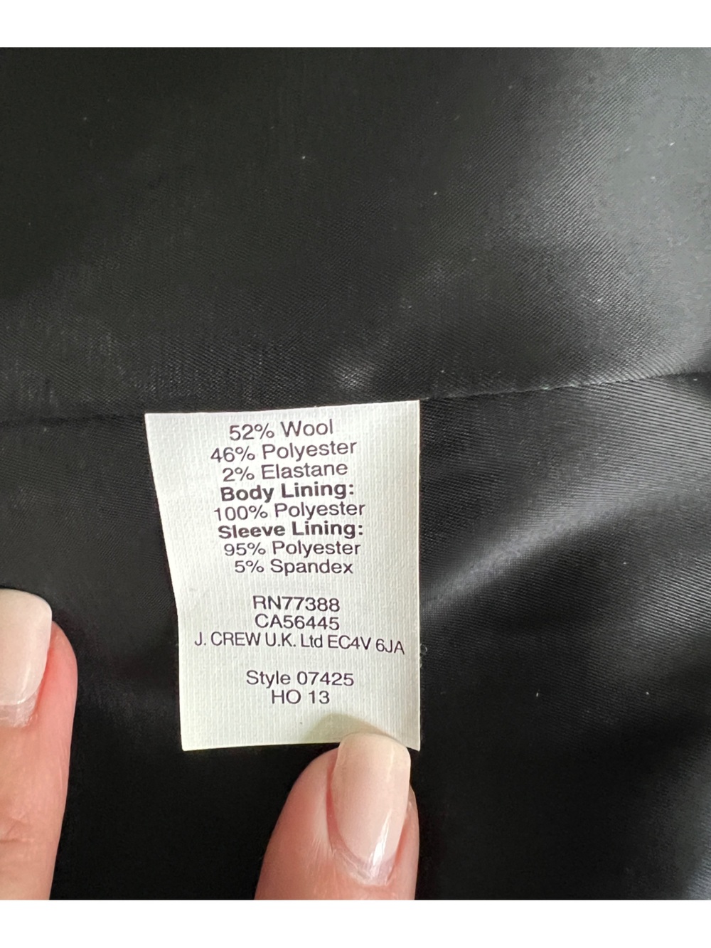 J.Crew Navy Wool Blend Tuxedo Blazer Jacket with Black Satin Shawl Collar Size 2 - Picture 7 of 7